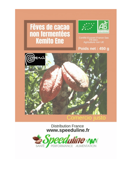 fèves-de-cacao bio, non fermentées, Kemito Ene.