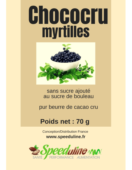 CHOCOCRU NOIR Myrtilles, gamme CHOCOCRU, fort et doux à la fois.