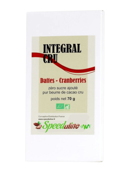 Integral Cru bio Dattes Cranberries. Sans sucre ajouté.