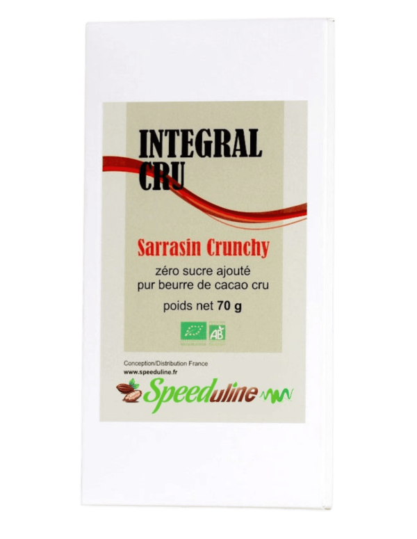 Chocolat Integral cru BIO sarrasin crunchy. Croustillant et délicat.