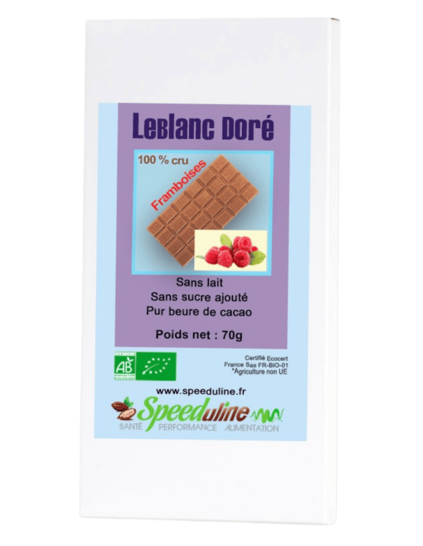 Chocolat LeBlanc Doré Framboises Bio