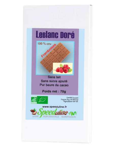 Chocolat LeBlanc Doré Framboises Bio