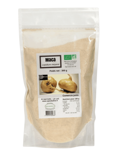 Maca bio 300 g des hauts plateaux de Junin au Pérou. Cultivée à 4000 m d'altitude.