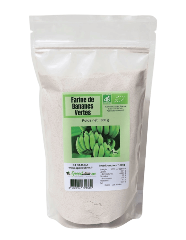 Farine de bananes vertes bio 300 g sans gluten, riche en fibres