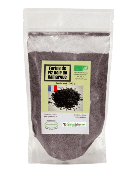 Farine de riz noir bio de Camargue 300 g - anti-oxydants et anti-cholestérol.