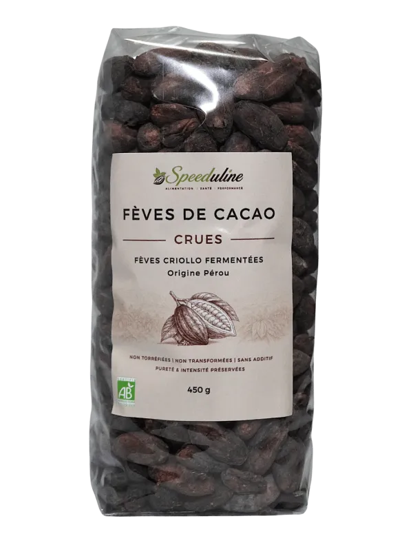 Fèves de cacao crues, fermentées, variété Criollo du Pérou.